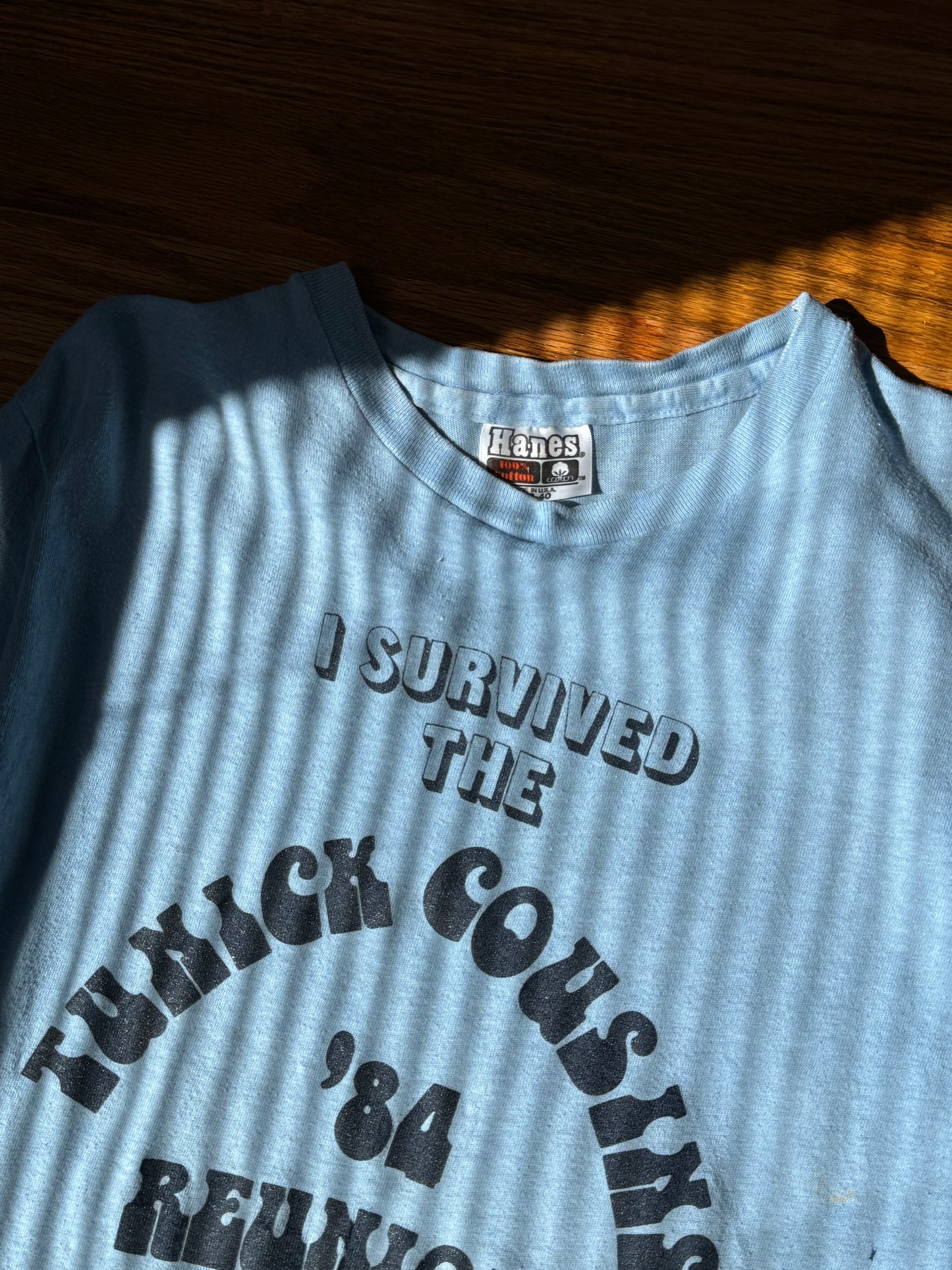 GOMEY, FUCK TO GIVE, 1984 I SURVIVED THE COUSINS REUNION TEE